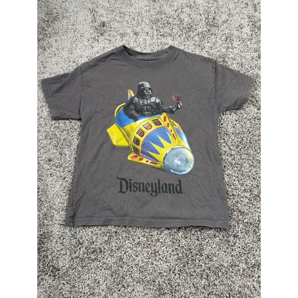 Disneyland Star Wars Darth Vader Rocket Mickey Bar Shirt Youth XS Gray Hanes Tee